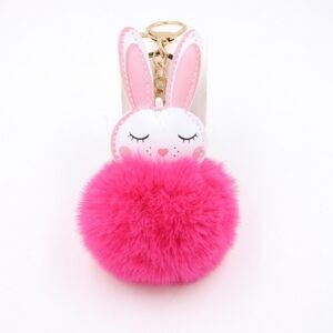 Pink Bunny Bag Charm